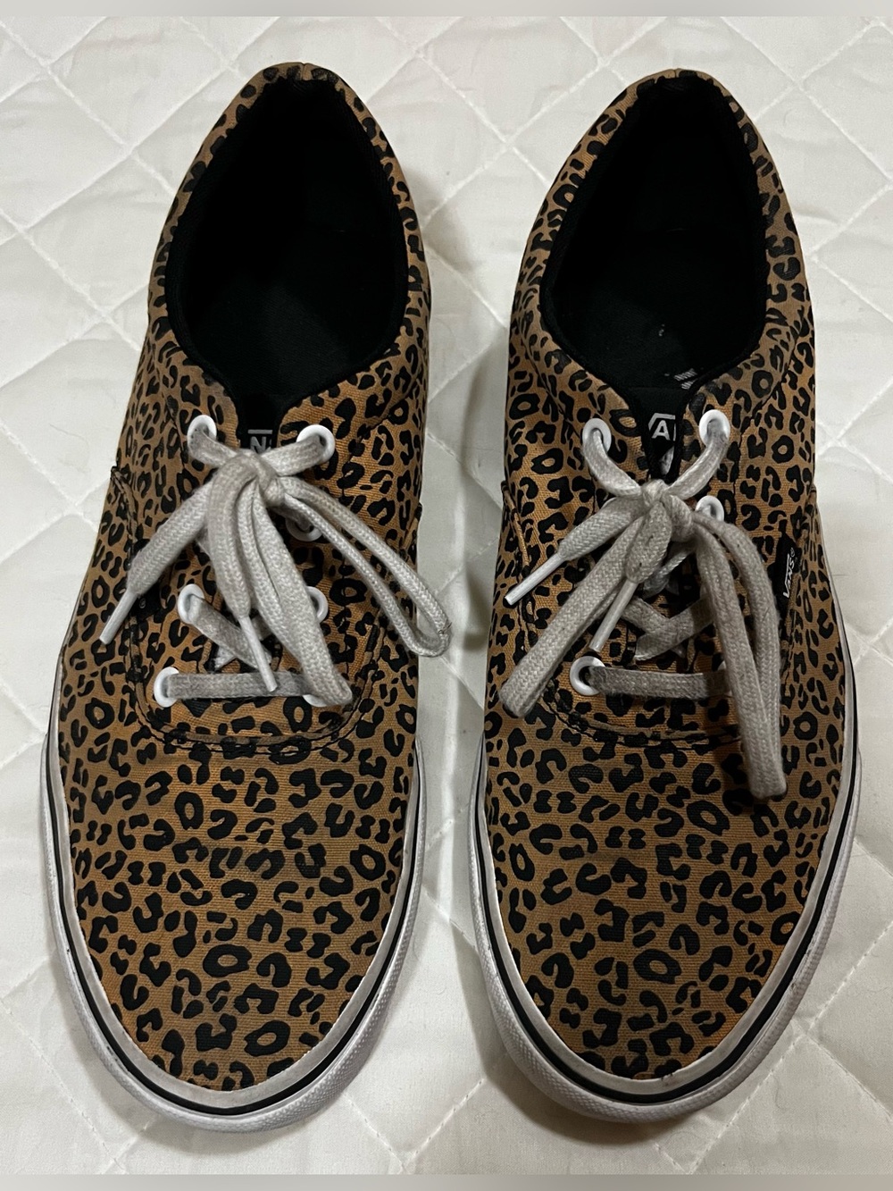 Vans Leopard Print Canvas Sneakers with White Laces